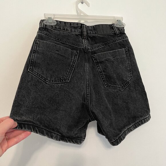 ZARA Basic Z1975 Mom Fit High Waist Shorts Black High Waisted Denim Jean 90s Y2K - Picture 14 of 16